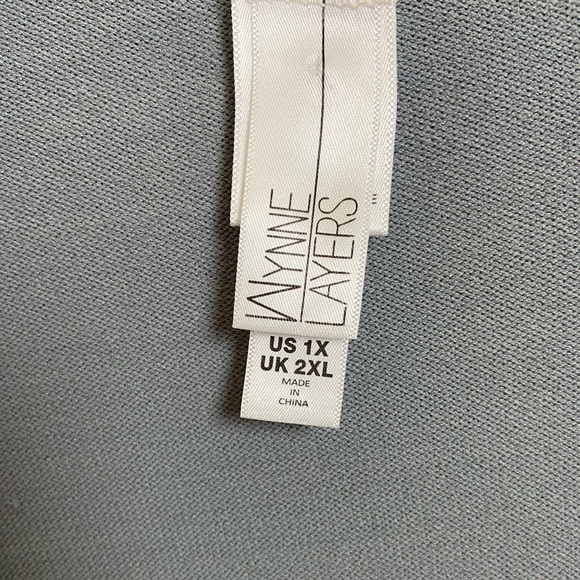 NWOT WynneLayers Pale Blue Knit Mirage Topper, Size XL - Picture 3 of 8